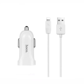 АЗУ HOCO Z12 2 USB, 2,4A, с кабелем Lightning, белый
