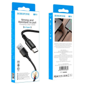 Кабель BOROFONE BX54 Type-C, 1,0м, тканевый, чёрный
