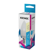 Лампа э/сб КОСМОС LED 7,5W/60W E14 3000К 590лм свеча