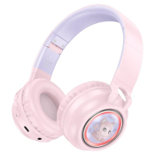 Наушники HOCO W50 Bluetooth 5.3, беспроводные, полноразмерные, с микрофоном, розовые