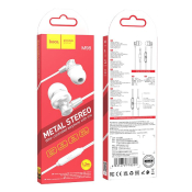 Наушники HOCO M98, внутриканальные, с микрофоном, бело-серебряные