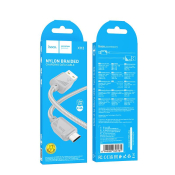Кабель HOCO X113 MicroUSB, 1,0м, 2.4A, нейлон, серый