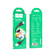 Кабель HOCO X90 MicroUSB, 1,0м, 2,4А, силикон, чёрный