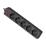 Сетевой фильтр DEFENDER 5 розеток, 10A, 3,0м, чёрный (ES 3)