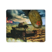 Набор мышь с принтом CBR Tank Battle, USB, 1200dpi + коврик