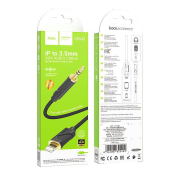 Кабель AUX HOCO UPA30 Jack3,5 - Lightning, M-M, 1,0м, нейлон, черный