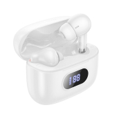 Наушники HOCO EQ2+ TWS Bluetooth 5.4, беспроводные, внутриканальные, дисплей, белые