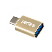 Переходник (Адаптер) OTG Type-C - USB 3.0, M-F, PERFEO PF-VI-O009, золото
