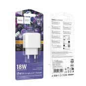 Адаптер HOCO CS52A USB, 3,0A, 18W, QC3.0, белый