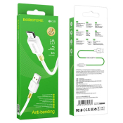 Кабель BOROFONE BX59 MicroUSB, 1,0м, белый/золотой
