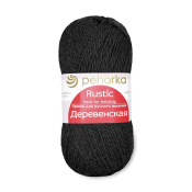 Деревенская (100% шерсть) 100гр. 250м. №002 чёрный