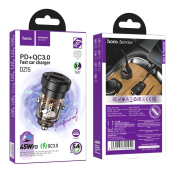 АЗУ HOCO  DZ15 USB + Type-C, 3,0A, QC3.0,  PD45W, черный