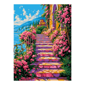 Кпн-344 Картина по номерам Lori 28,5х38 "Лестница в цветах"