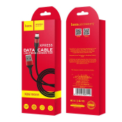 Кабель HOCO X26 Lightning, 1,0м, тканевый, черно-красный