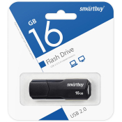 Флеш-карта SMARTBUY 16GB Clue, USB 2.0, чёрная