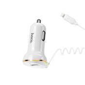 АЗУ HOCO Z14 1 USB, 3,4A, с кабелем Lightning, белый