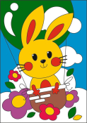 Ркн-084 Картина по номерам Lori для малышей Весёлые картинки 20х28,5 "Зайчик-путешественник"