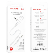 Кабель AUX BOROFONE BL10 Jack3,5 - Jack3,5, M-M, 2-х контактный, L-коннектор, 1,0м, белый