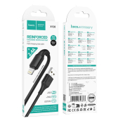 Кабель HOCO X120 Lightning, 1,0м, чёрный