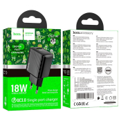 Адаптер HOCO CS21A USB, 3,0A, 18W, QC3.0, черный