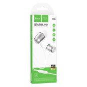 Наушники HOCO M108, внутриканальные, с микрофоном, бело-серебряные