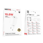 Адаптер BOROFONE BA101A USB, 2,1A, 10,5W, белый Адаптер BOROFONE BA101A USB, 2,1A, 10,5W, белый