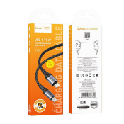 Кабель HOCO X102 Type-C - Lightning, 1,0м, PD60W, 3,0A, текстильный, чёрный