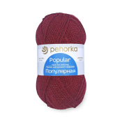 Популярная (50% шерсть + 50% высокообъёмный акрил) 100гр. 133м  №1620 Бордовый велюр