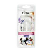 Наушники RITMIX RH-112M внутриканальные, с микрофоном, белые