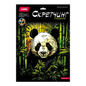 Гр-884 Гравюра  "Панда в роще" 30х40см