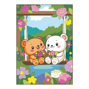 Ркн-136 Картина по номерам Lori для малышей 20х30 "Цветочные качели"