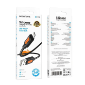 Кабель BOROFONE BX114 Lightning, 2,4A, силикон, 1,0м, чёрный