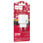 Адаптер HOCO CS54A USB + Type-C, 3,0A, 18W, QC3.0, PD20W, белый
