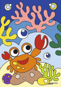 Ркн-008 Картина по номерам Lori для малышей 20х28,5 "Веселый крабик"