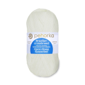 Кроссбред Бразилии (50% меринос + 50% акрил) 100гр. 500м №001 белый