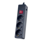 Сетевой фильтр PERFEO Power+ 3 розетки, 10A, 3,0м, черный