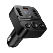 Автомобильный FM-модулятор HOCO E87, Bluetooth, USB, Type-C, PD20W, QC 3.0, дисплей, чёрный