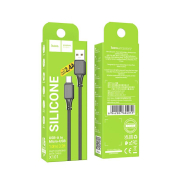 Кабель HOCO X101 MicroUSB, 1,0м, 2,4A, силикон, чёрный