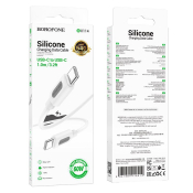 Кабель BOROFONE BX114 Type-C - Type-C, 3,0A, силикон, 1,0м, белый