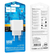Адаптер HOCO CS12A USB, 3,0A, 18W, QC3.0, белый