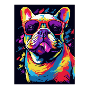 Кпн-337 Картина по номерам Lori 20х28,5 "Стильный бульдог"