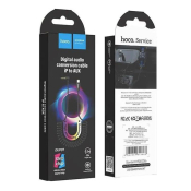 Кабель AUX HOCO DUP07 Jack3,5 - Lightning, M-M, 1,0м, витой, черный