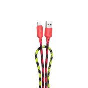 Кабель HOCO X116 Lightning, 1,0м, ткань+нейлон, красный (пакет)