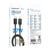 Кабель BOROFONE BX120 Type-C - Lightning, PD27W, 3,0A, 1,0м, в оплетке, чёрный Кабель BOROFONE BX120 Type-C - Lightning, PD27W, 3,0A, 1,0м, в оплетке, чёрный