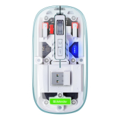 Мышь DEFENDER Ixes MM-999, беспроводная, USB+Bluetooth, аккумулятор 400 mAh, с подсветкой, прозрачн.