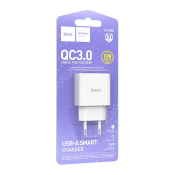 Адаптер HOCO C140A USB, 3,0A, QC 3.0, 18W, белый