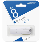 Флеш-карта SMARTBUY  8GB Clue, USB 2.0, белая