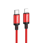 Кабель HOCO X89 Type-C - Lightning, 1,0м, PD20W, текстильный, красный