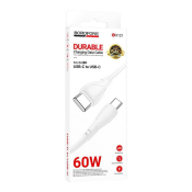 Кабель BOROFONE BX121 Type-C - Type-C, PD60W, 3,0A, 1,0м, белый