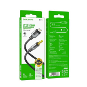 Кабель AUX BOROFONE BL19 Jack3,5 - Lightning, M-M, 1,0м, черный